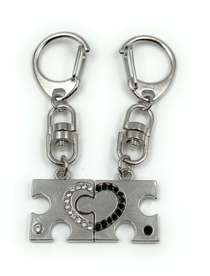 Puzzle Herz Liebe Schlüsselanhänger Metall Glücksbringer Anhänger