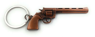 Pistole Revolver Colt Schlüsselanhänger Metall Glücksbringer Anhänger