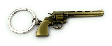 Revolver Pistole Colt Schlüsselanhänger Metall Glücksbringer Anhänger
