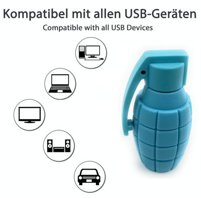 Granate Militär Blau Funny USB Stick div Kapazitäten