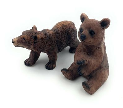 Polyresin Figur Braunbär Bär Grizzly Tier Dekofigur aus Polyresin Braun 6,5 cm