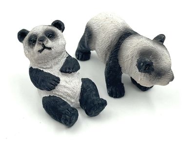 Polyresin Figur Panda zweifach Pandabär Bär Riesenpanda Tier Dekofigur (Gr. 6,5 cm)