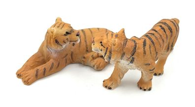 Polyresin Figur Tiger zweifach Großkratze Bengaltiger Raubtier Tier Dekofigur