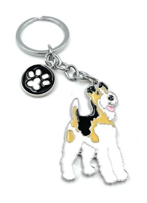 Terrier Hund Pudel niedlich Schlüsselanhänger aus Metall Glücksbringer
