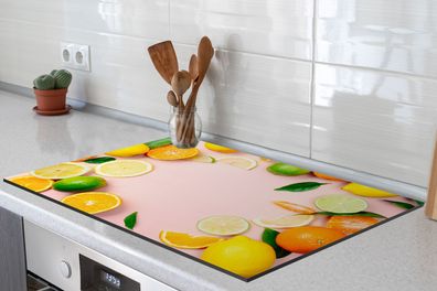 Herdabdeckplatte 78x52 cm Fruit - Citrus - Pastel