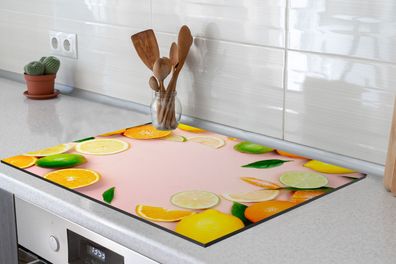 Herdabdeckplatte 70x52 cm Fruit - Citrus - Pastel