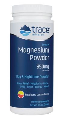 Stress-X Magnesium Powder, 350mg, Raspberry-Lemon - 240g
