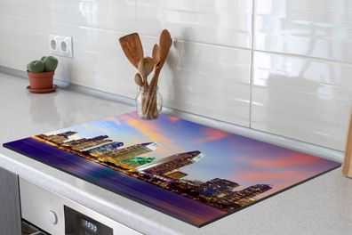 Herdabdeckplatte 78x52 cm Skyline - Verenigde Staten - Water