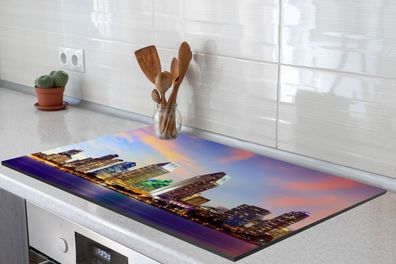 Herdabdeckplatte 90x52 cm Skyline - Verenigde Staten - Water