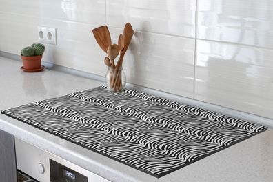 Herdabdeckplatte 80x52 cm Dierenprint - Zebra - Zwart - Wit