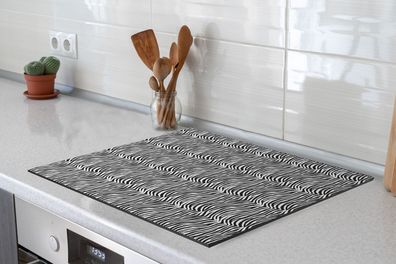 Herdabdeckplatte 60x52 cm Dierenprint - Zebra - Zwart - Wit