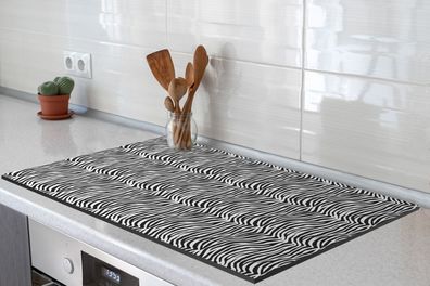 Herdabdeckplatte 90x52 cm Dierenprint - Zebra - Zwart - Wit