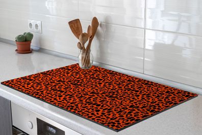 Herdabdeckplatte 80x52 cm Dierenprint - Rood - Panter