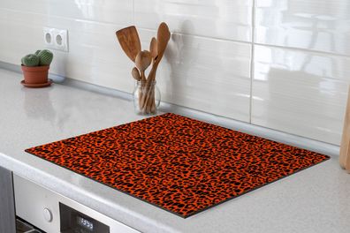 Herdabdeckplatte 60x52 cm Dierenprint - Rood - Panter