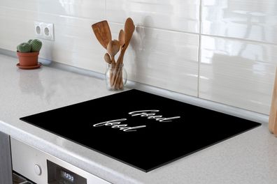Herdabdeckplatte 75x52 cm Quotes - Eten - Spreuken - Good food