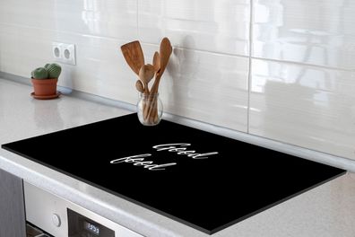 Herdabdeckplatte 90x52 cm Quotes - Eten - Spreuken - Good food
