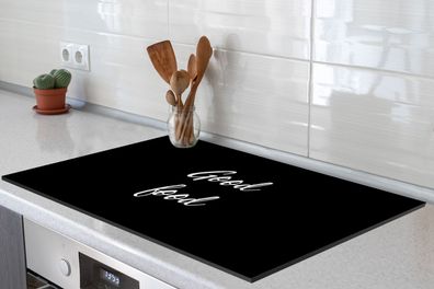 Herdabdeckplatte 80x52 cm Quotes - Eten - Spreuken - Good food