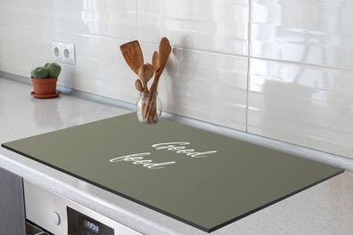 Herdabdeckplatte 85x52 cm Quotes - Spreuken - Eten - Good food