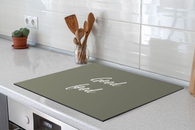 Herdabdeckplatte 75x52 cm Quotes - Spreuken - Eten - Good food