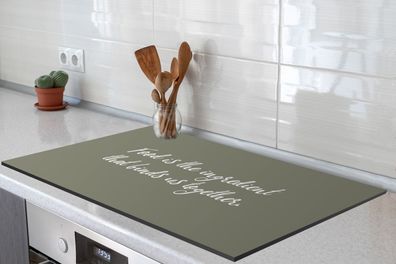 Herdabdeckplatte 90x52 cm Quotes - Food is the ingredient that binds us together - Sp