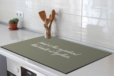 Herdabdeckplatte 80x52 cm Quotes - Food is the ingredient that binds us together - Sp