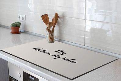 Herdabdeckplatte 90x52 cm My kitchen, my rules - Culinair - Quotes - Spreuken - Chef