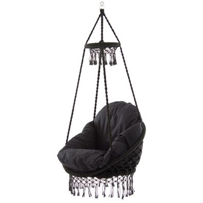 Vivere Macrame Sessel mit Rahmen Eclipse - dunkelblau Hängestuhl