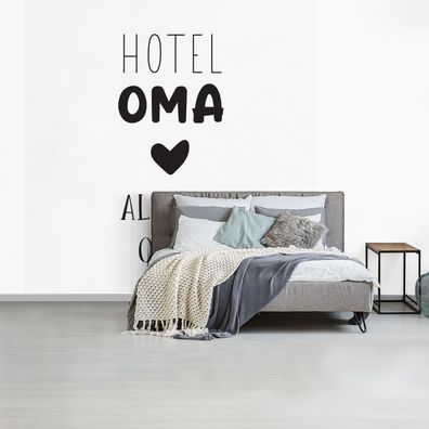 Fototapete - 260x260 cm - Hotel Oma immer offen - Zitate - Oma - Sprichwörter