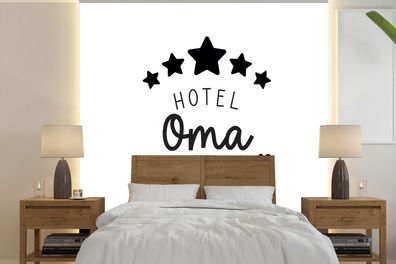 Fototapete - 280x280 cm - Sprichwörter - Hotel Oma immer offen - Zitate - Oma