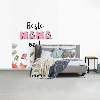 Fototapete - 145x220 cm - Sprichwörter - Beste Mutter aller Zeiten - Mama - Zitate
