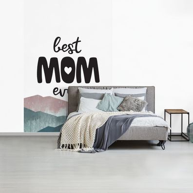 Fototapete - 170x260 cm - Beste Mutter aller Zeiten - Zitate - Sprichwörter - Mama