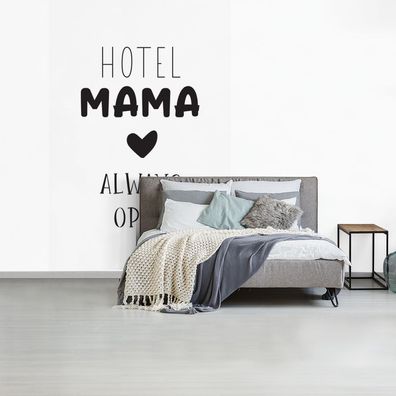 Fototapete - 170x260 cm - Hotel Mama immer offen - Sprichwörter - Zitate - Mama