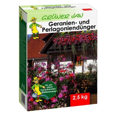 7x 2,5kg Grüner Jan Geranien- und Pelargoniendünger Zierpflanzen Blumen düngen