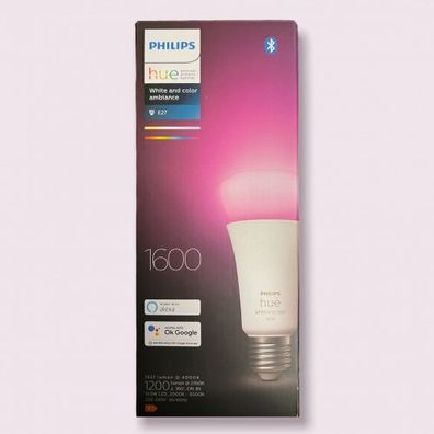 Philips Hue White Ambiance and Color E27 Bluetooth 1600lm App Steuerung | 1 LED