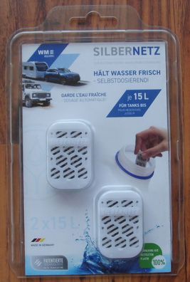 WM aquatec 2Stk. Silbernetz Verkeimungsschutz bis 15 Liter Wassertank 78452p NEU