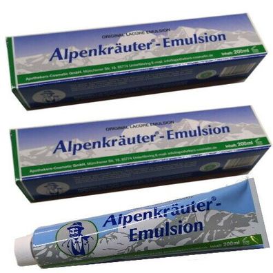 Alpenkräuter Emulsion Creme Homöopathie Original Lacure Salbe 200ml 2er Pack