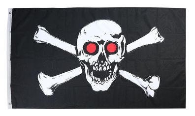 Piraten Red Eyes Flagge - Fahne - Hissflagge 90 x 150 cm neu new