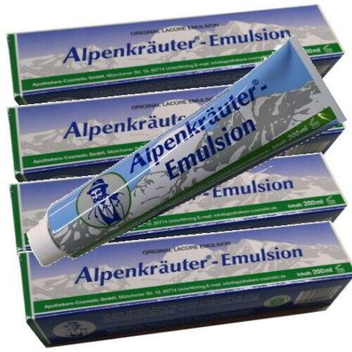 Alpenkräuter Emulsion Creme Homöopathie Original Lacure Salbe 200ml 4er Pack