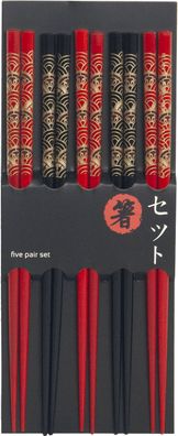 5 Paar Essstäbchen mit Japanischen Motiven Eßstäbchen Stäbchen Chopsticks