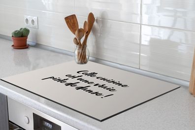 Herdabdeckplatte 70x52 cm Spreuken - Quotes - Cette cuisine est une vraie piste de da