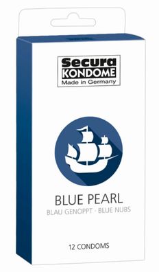 Secura Kondome Blue Pearl 12 Stk., blau und genoppt