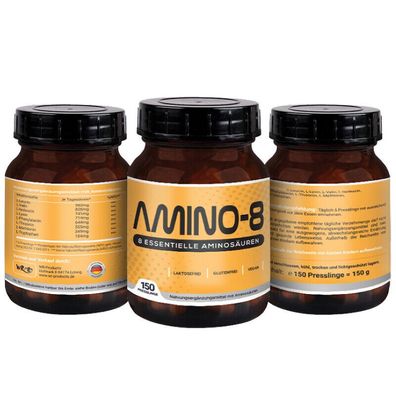 Amino 8 veganes Eiweiss - alle 8 essentielle Aminosäuren 150 Presslinge