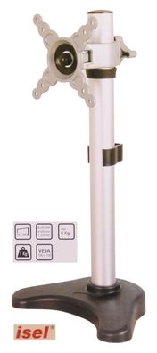 Isel® Alu Monitor Tisch Halterung bis 8 Kg / 24 Zoll Tischhalter Ständer TV LED