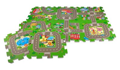 Puzzlematte Straße 9-teilig Spielteppich Spielmatte Puzzleteppich Bodenpuzzle