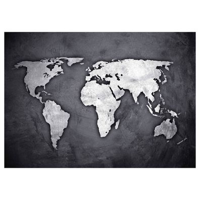 Wandaufkleber Weltkarte, 50 x 70 cm, silbern-schwarz
