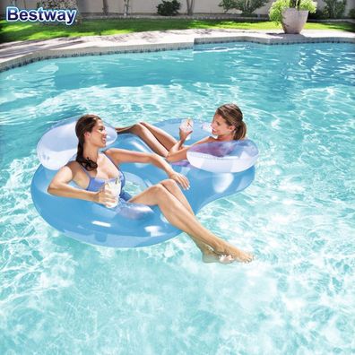 Badeinsel XXL 6-Sitzer Pool Luftmatratze Wasserliege Lounge Summer Waves 