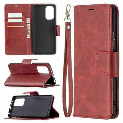 Handyhülle Für Xiaomi Redmi Note 10 Pro Flip Leder Tasche Etui Case Red Rot