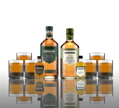 Evermann XXL Set - Whisky Wilhelm 0,7L (42% Vol) + Theo 0,7L (40% Vol) + 2 Ever