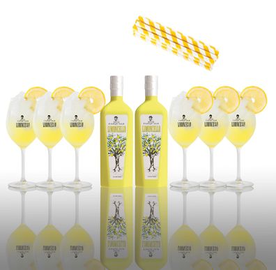 Don Pasquale Set 2x Limoncello 0,7L (30% Vol) + 6 Spritz Gläser Gratis + 200 Tr