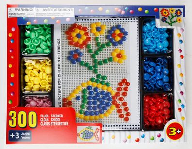 Mosaik-Steckspiel 300 Stecker bunt Steckmosaik Motorik Lernspiel Kinderspielzeug